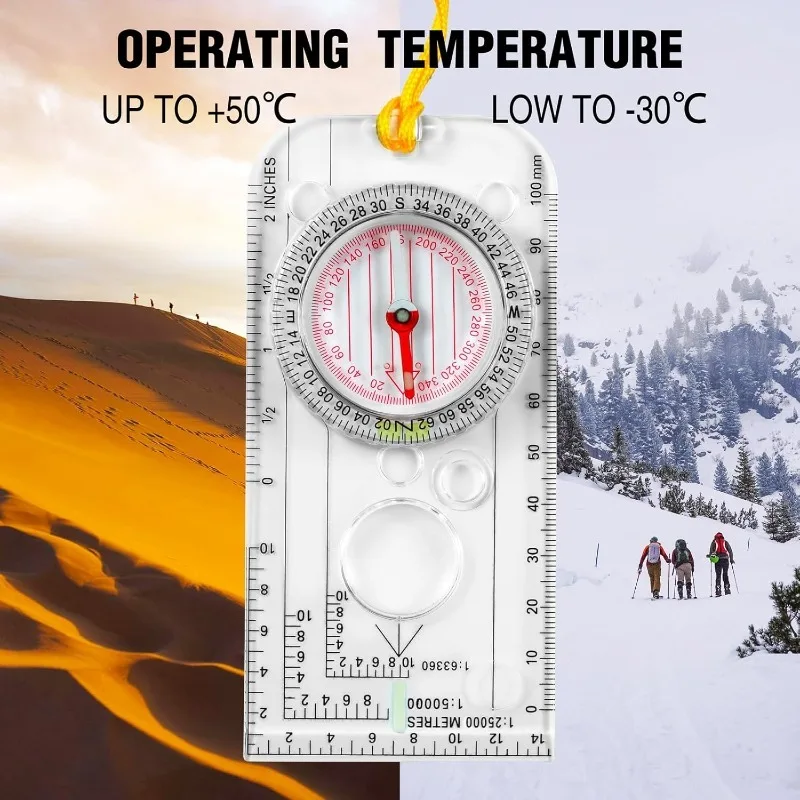 Map Compass Orienteering - DC40-3A Compass Navigation Map Ruler Reading