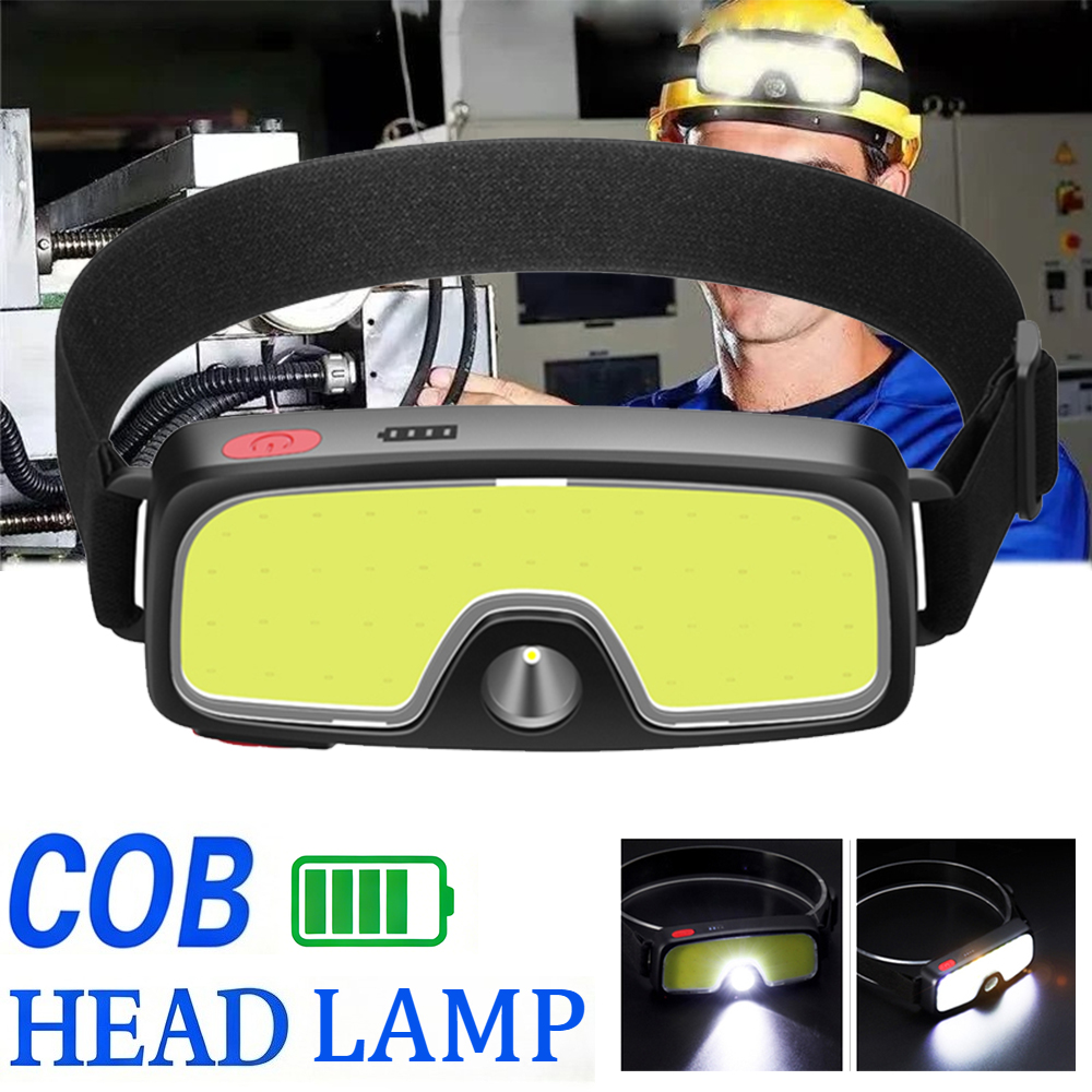 Headlamp Waterproof Rechargeable - Powerful COB Headlamp Type-c/USB Rechargeable Head