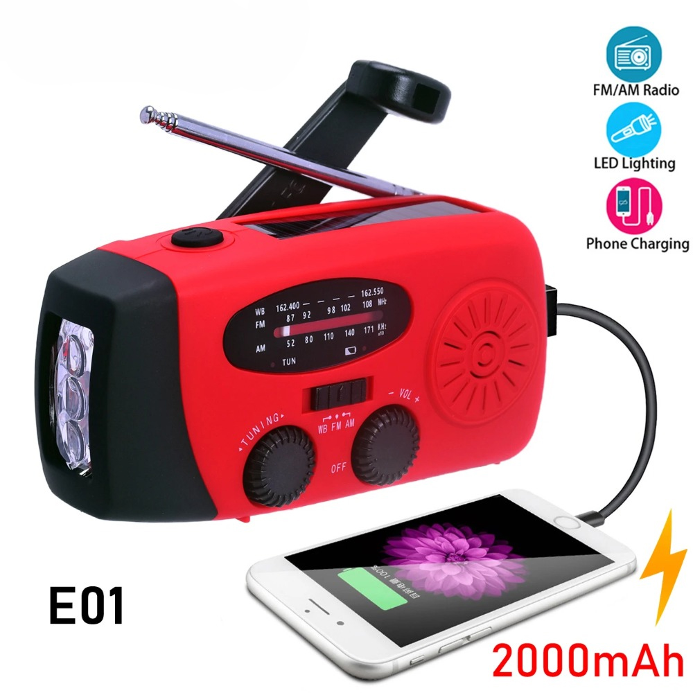 Emergency Radio Solar - E01 Emergency Hand Crank Solar Radio