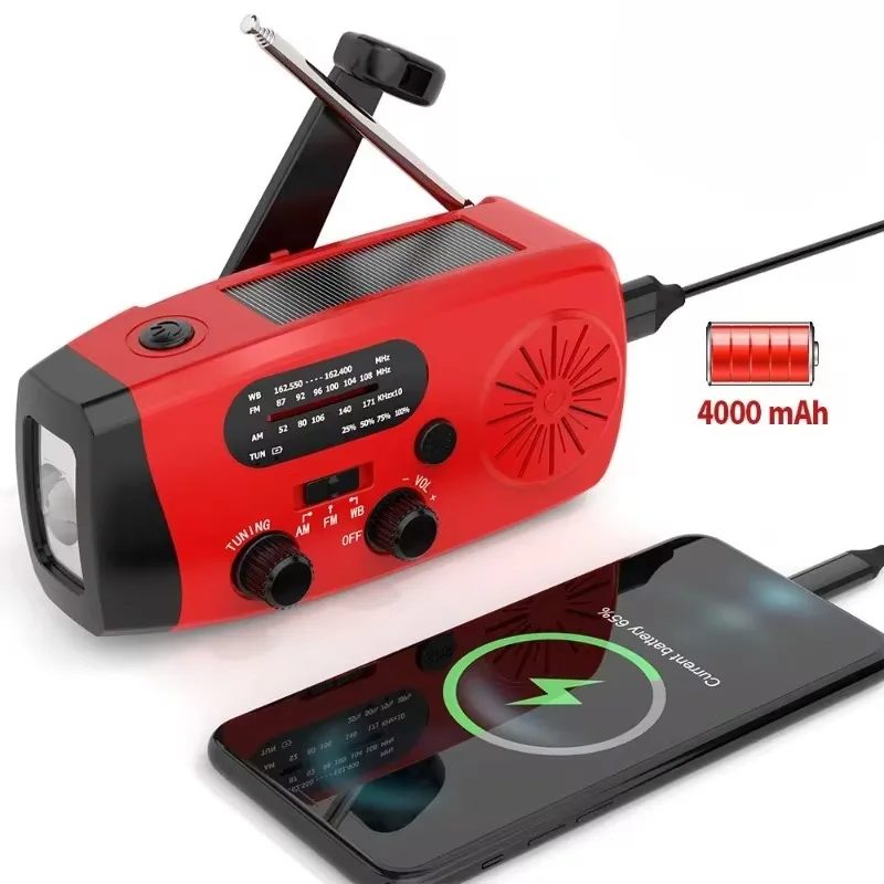 Emergency Radio Solar - Portable Multifunctional Handheld Solar Emergency Weather