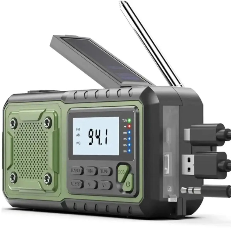 Emergency Radio Solar - 4000mAh Solar Hand Crank Emergency Radio