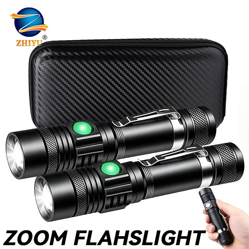 Outdoor Adventure Travel - T6 LED Rechargeable Flashlight,18650 Zoomable Torch,