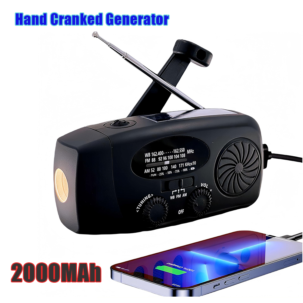 Emergency Radio Solar - Multifunctional Portable Hand Crank Power Generation
