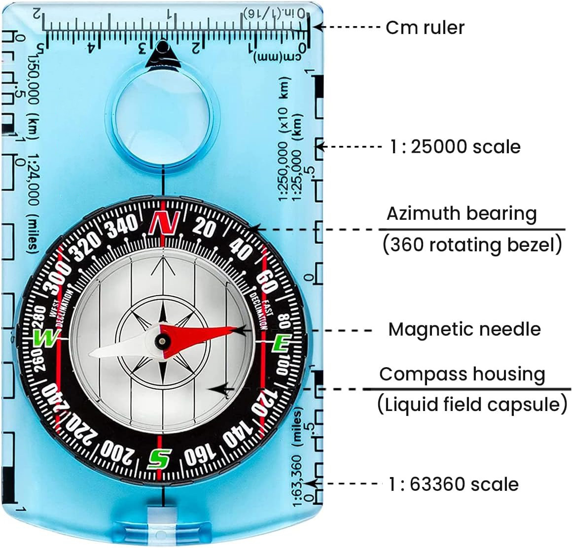 ZHUOHUA Orienteering Compass-H - Map Compass Orienteering ulasan dan harga