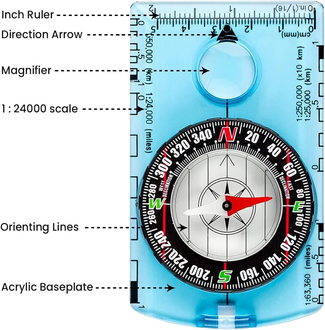 ZHUOHUA Orienteering Compass-H - Map Compass Orienteering ulasan dan harga