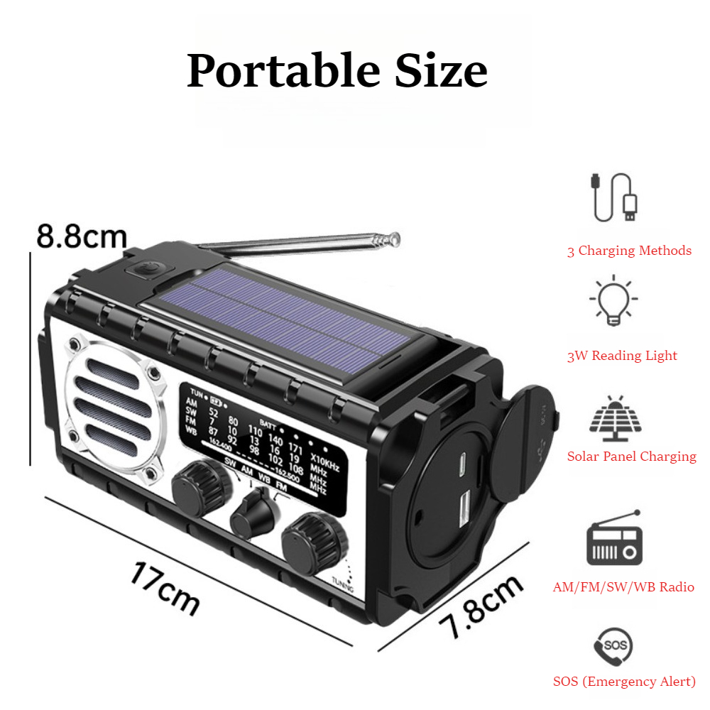 Portable Solar Hand Crank Emer - Emergency Radio Solar ulasan dan harga