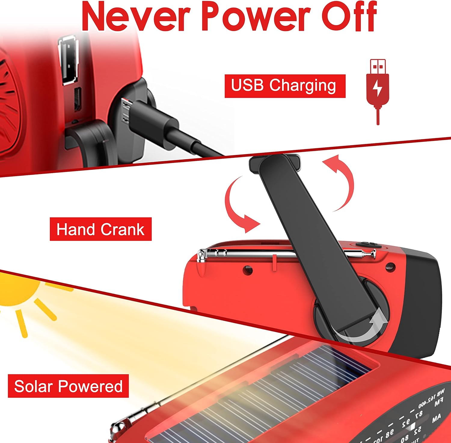 Multifunctional Hand Cranked G - Emergency Radio Solar ulasan dan harga