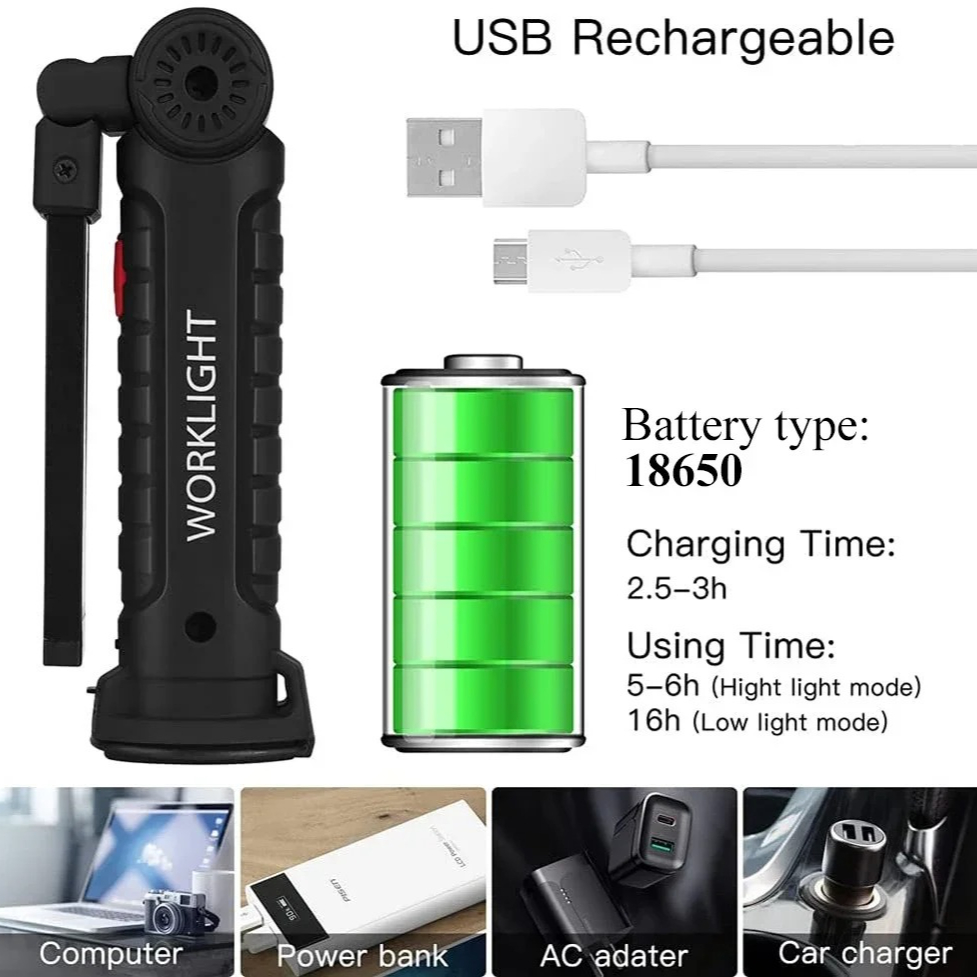 Portable COB LED Flashlight US - Outdoor Adventurer ulasan dan harga