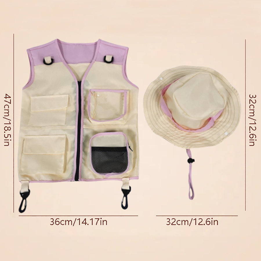 Children Explorer Vest Hat Sui - Outdoor Adventure Kids Party ulasan dan harga
