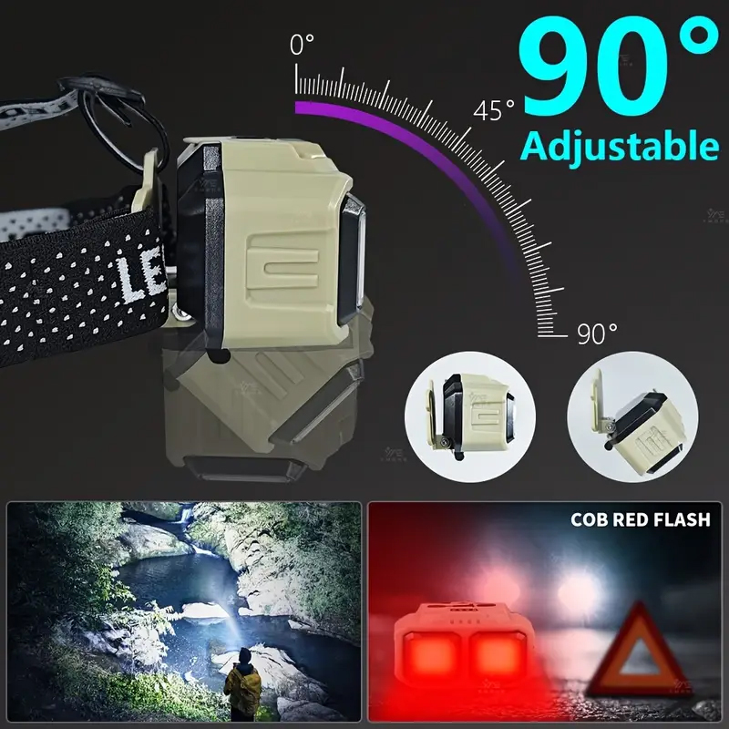 COB LED Headlamp Rechargeable  - Headlamp Waterproof Rechargeable ulasan dan harga