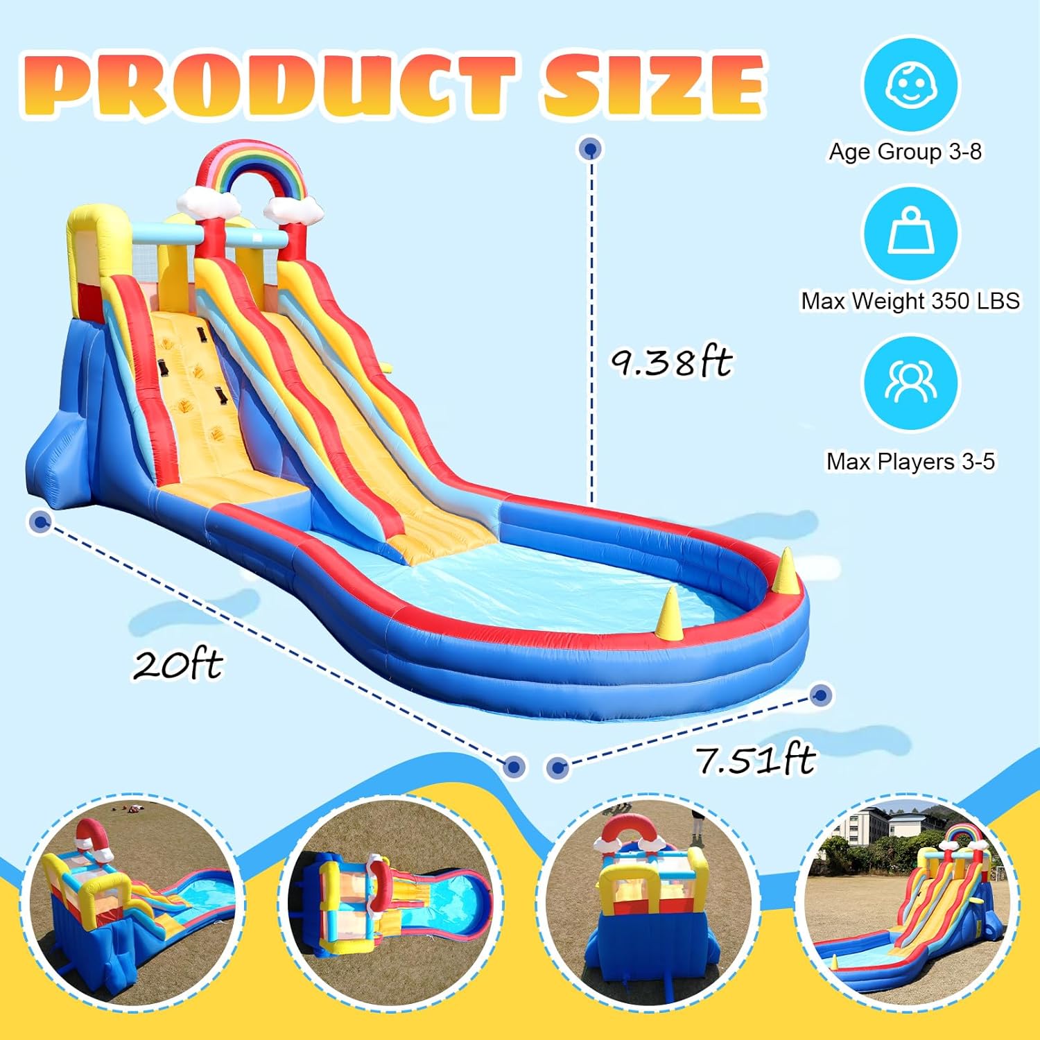 21ft Inflatable Water Slide wi - Outdoor Adventure Kids Party ulasan dan harga