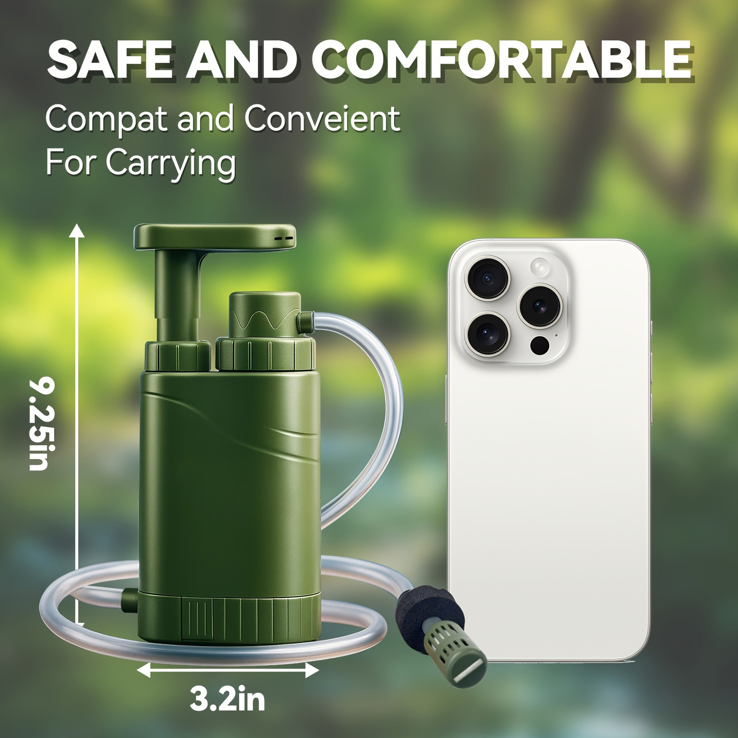 Portable Water Purifier Pump w - Outdoor Adventure Backpack ulasan dan harga