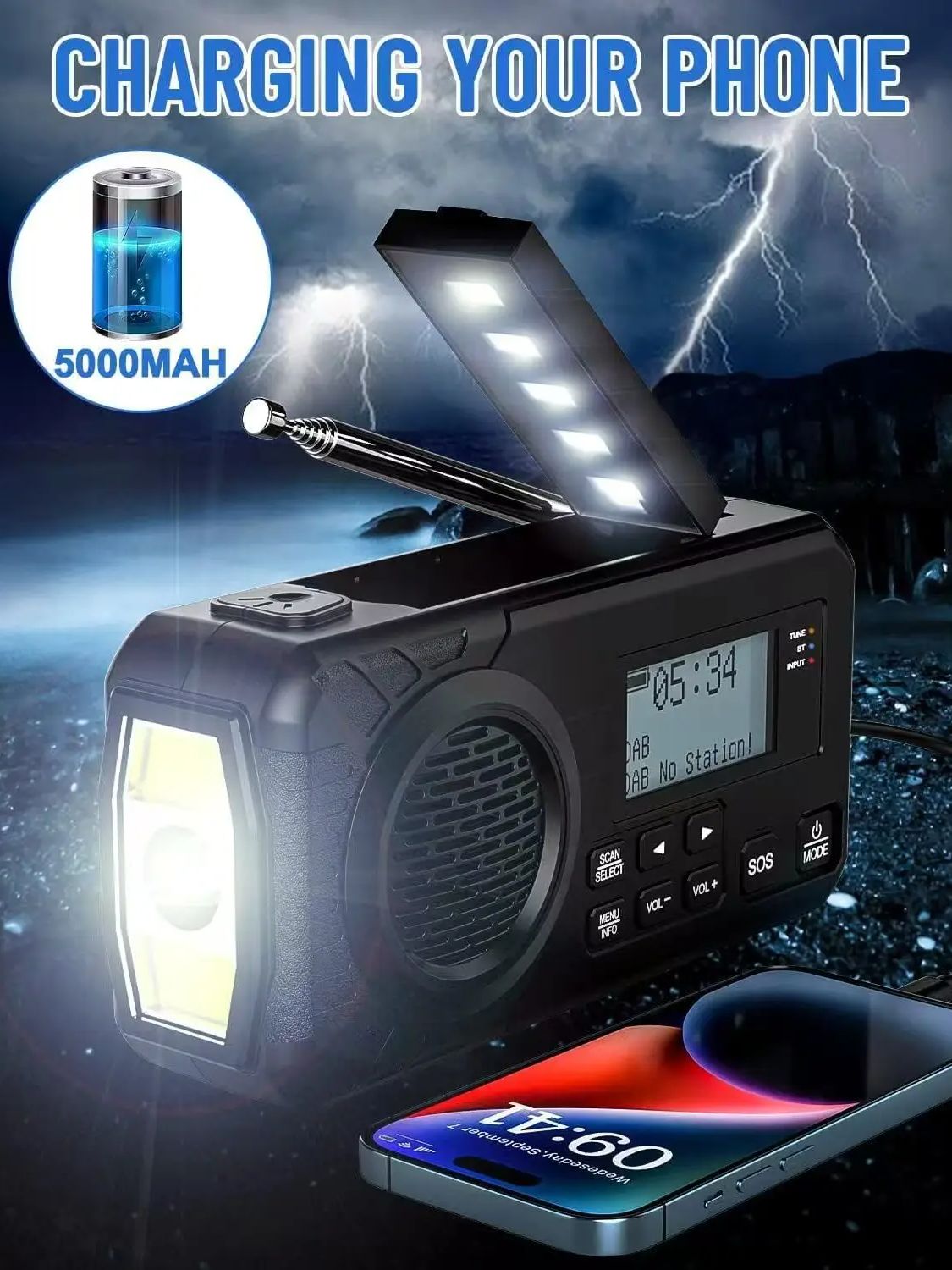 DAB/DAB+/FM Digital Radio with - Emergency Radio Solar ulasan dan harga