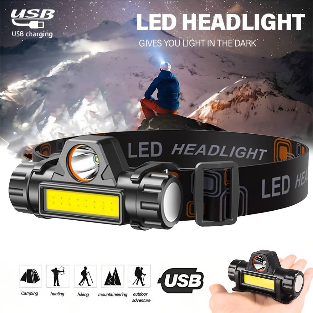 Super Bright Headlight USB Rec - Headlamp Waterproof Rechargeable ulasan dan harga