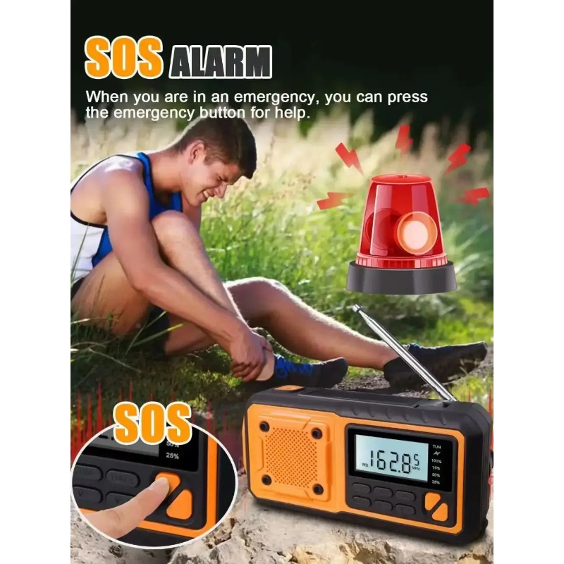 4000mAh Solar Hand Crank Emerg - Emergency Radio Solar ulasan dan harga