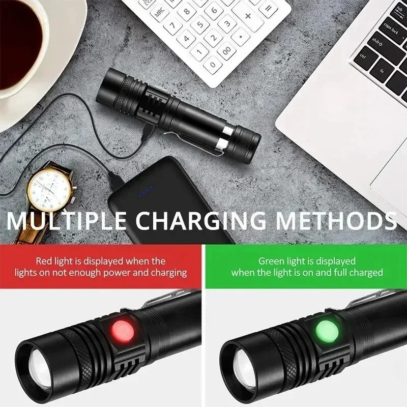 T6 LED Rechargeable Flashlight - Outdoor Adventure Travel ulasan dan harga