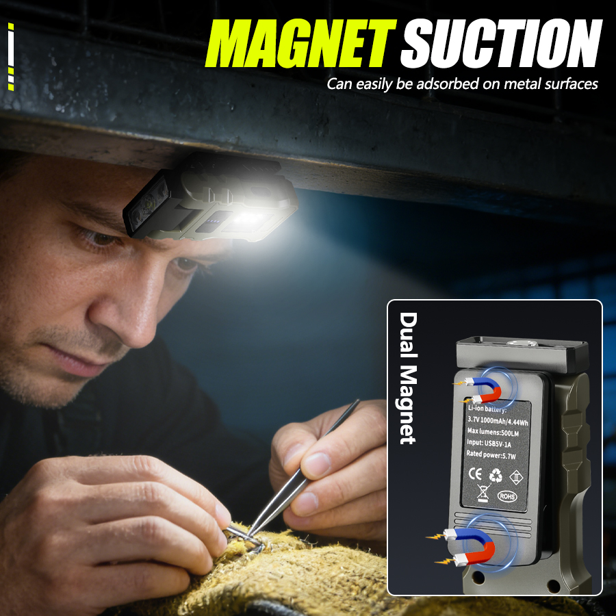 400LM USB C Headlamp,Magnetic  - Headlamp Waterproof Rechargeable ulasan dan harga